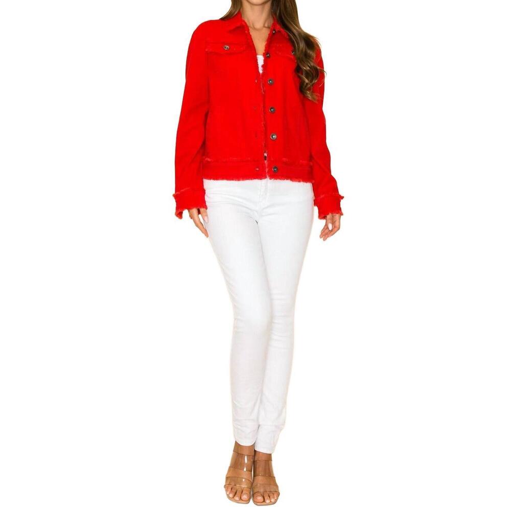 NEW WAY sequin heart jacket in red